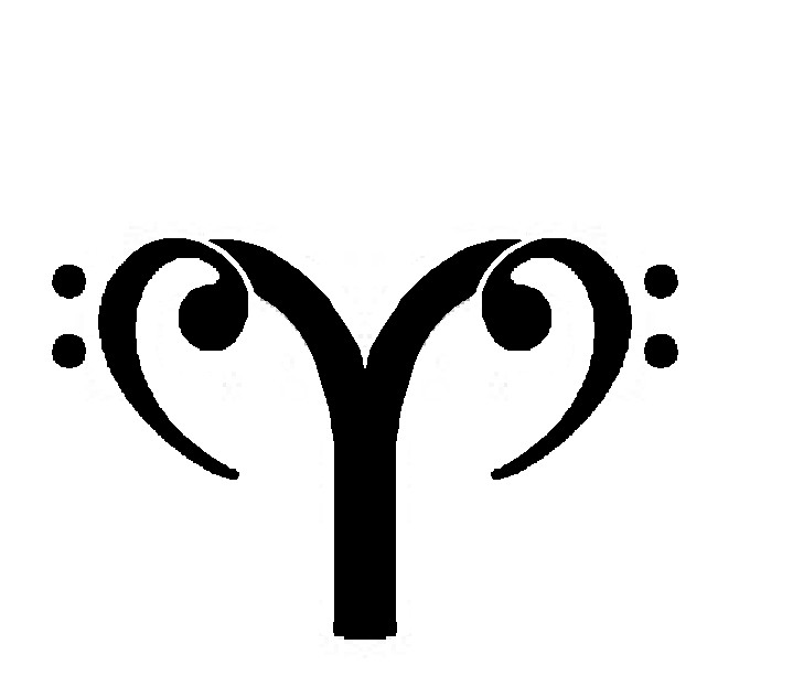Unique Black Aries Symbol Tattoo Stencil