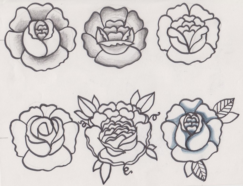 Unique Six Roses Tattoo Design By Hanna
