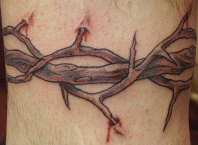 Amazing Bleeding Thorns Tattoo Design