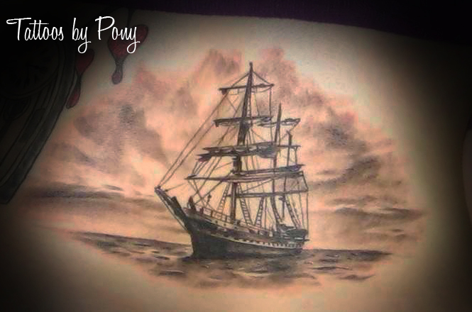 Amazing Boat Tattoo Design By Tatupony