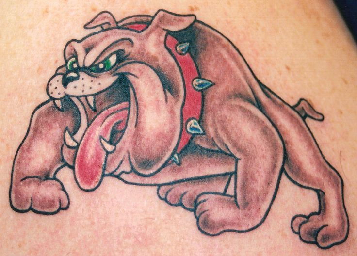 Amazing Cartoon Bulldog Tattoo Design