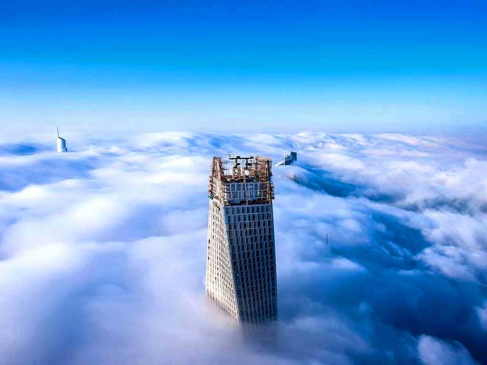 Amazing Dubai Skyline in Clouds