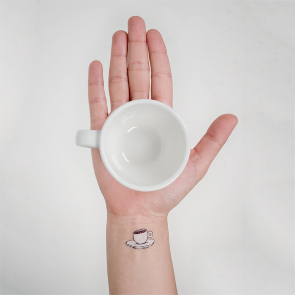 Amazing Little Coffee Cup Tattoo On Wrist
