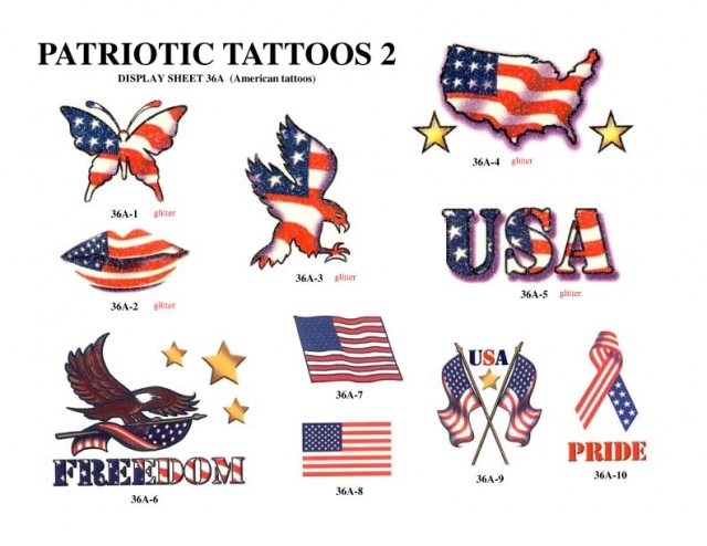 Amazing Patriotic USA Flag Tattoo Flash