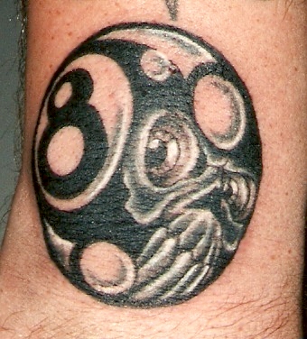 Amazing Skull Eight Ball Tattoo Design