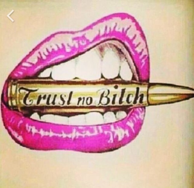 Awesome Bullet In Girl Mouth Tattoo Design