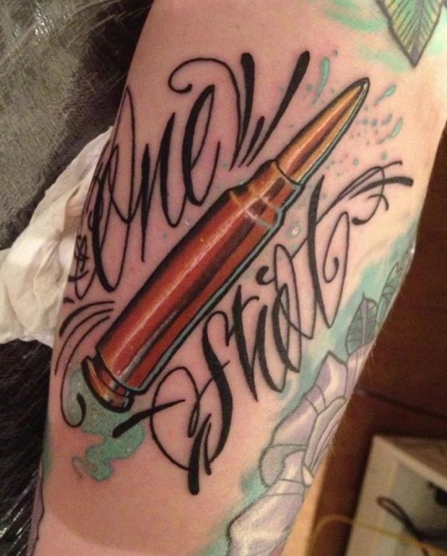 Awesome Bullet Tattoo Design For Arm