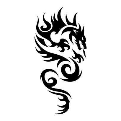 Awesome Tribal Dragon Tattoo Design