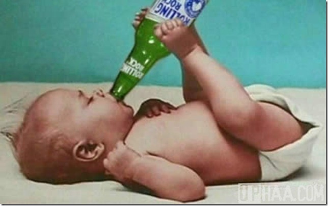 Baby Drinking Funny Picrture
