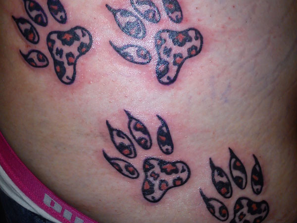 19 Leopard Paw Prints Tattoo Designs, Images And Pictures
