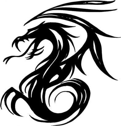 Black Dragon Tattoo Design Pattern