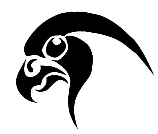Black Falcon Head Tattoo Stencil By Unkraut