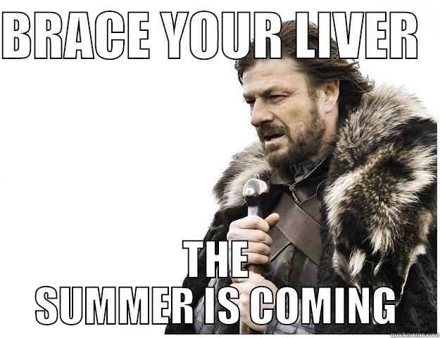 Brace Your Liver The Summer Is Coming Funny Drinking Meme