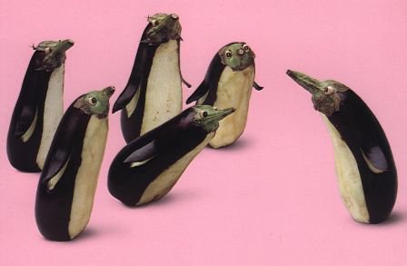 Brinjals Penguin Funny Vegetable Image