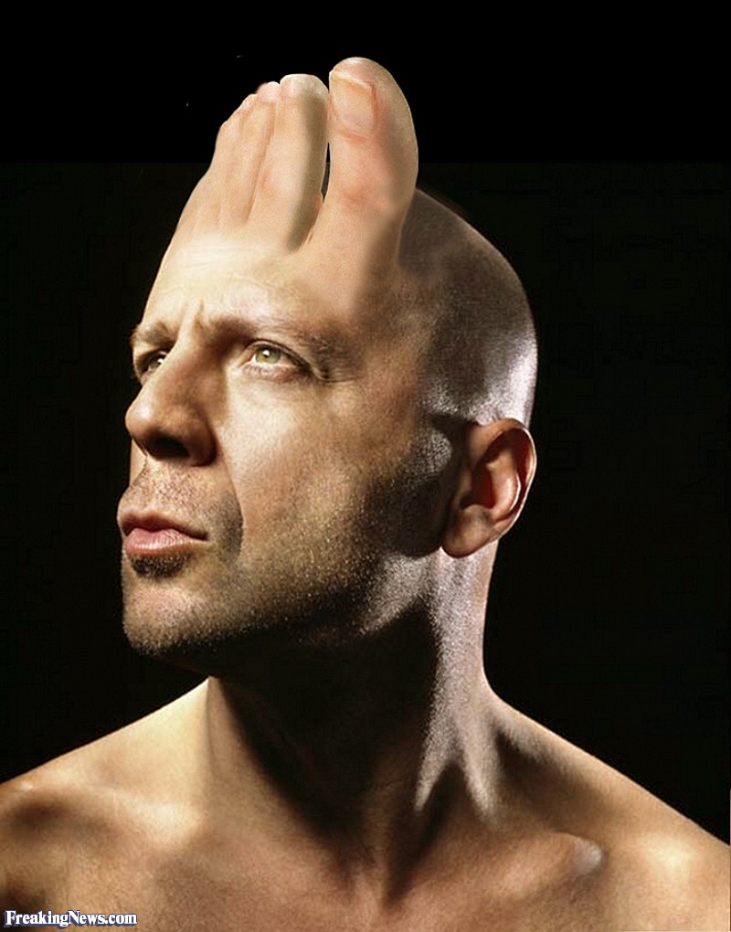 Bruce Willis Toe Head Funny Photoshopped Image