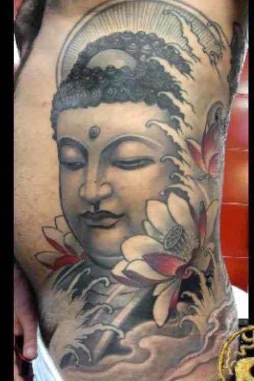Buddha Head Tattoo Design On Siderib