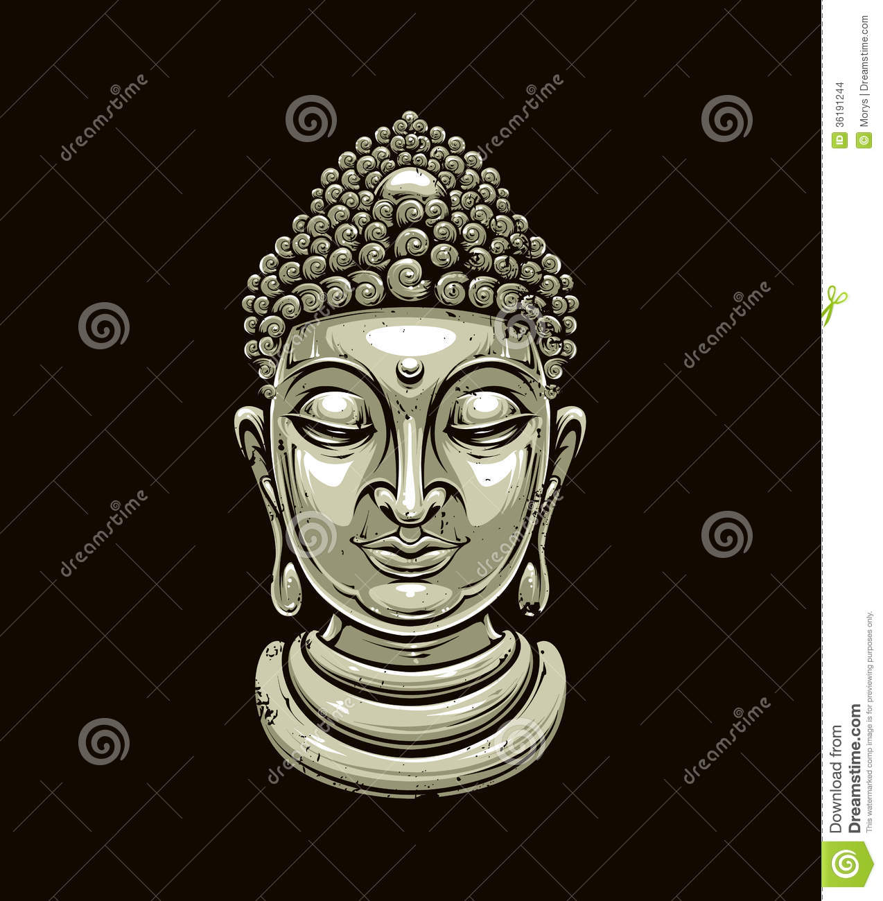 Buddha head tattoo vector