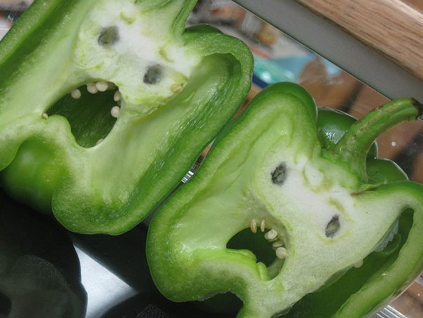 Capsicums Funny Shocked Face Vegetable Image