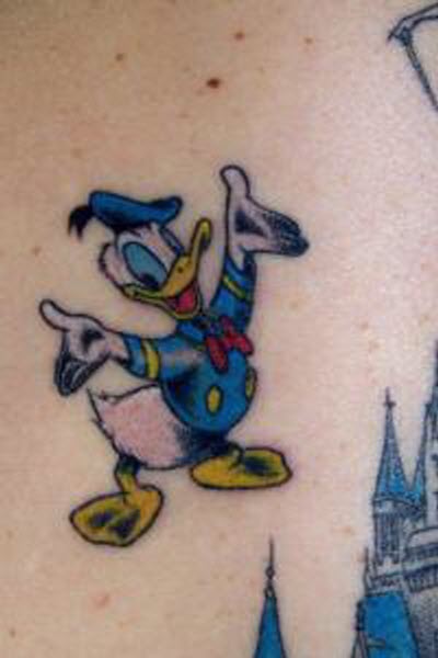 Colorful Disney Dolan Duck Tattoo Design