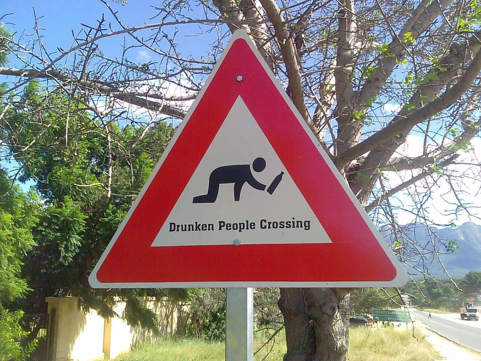 Drunken People Crossing Funny Road Sign Board