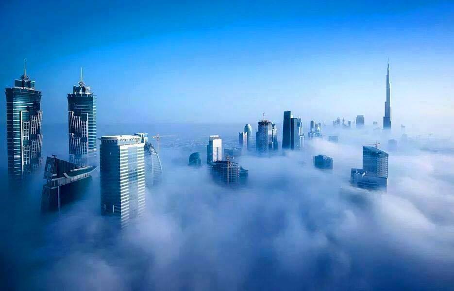 Dubai Skyline Image taken on cloudy day
