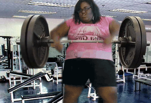 Funny Fat Girl Doing Exercise