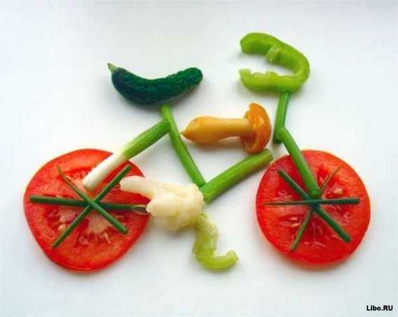 Funny Food Bicycle Image