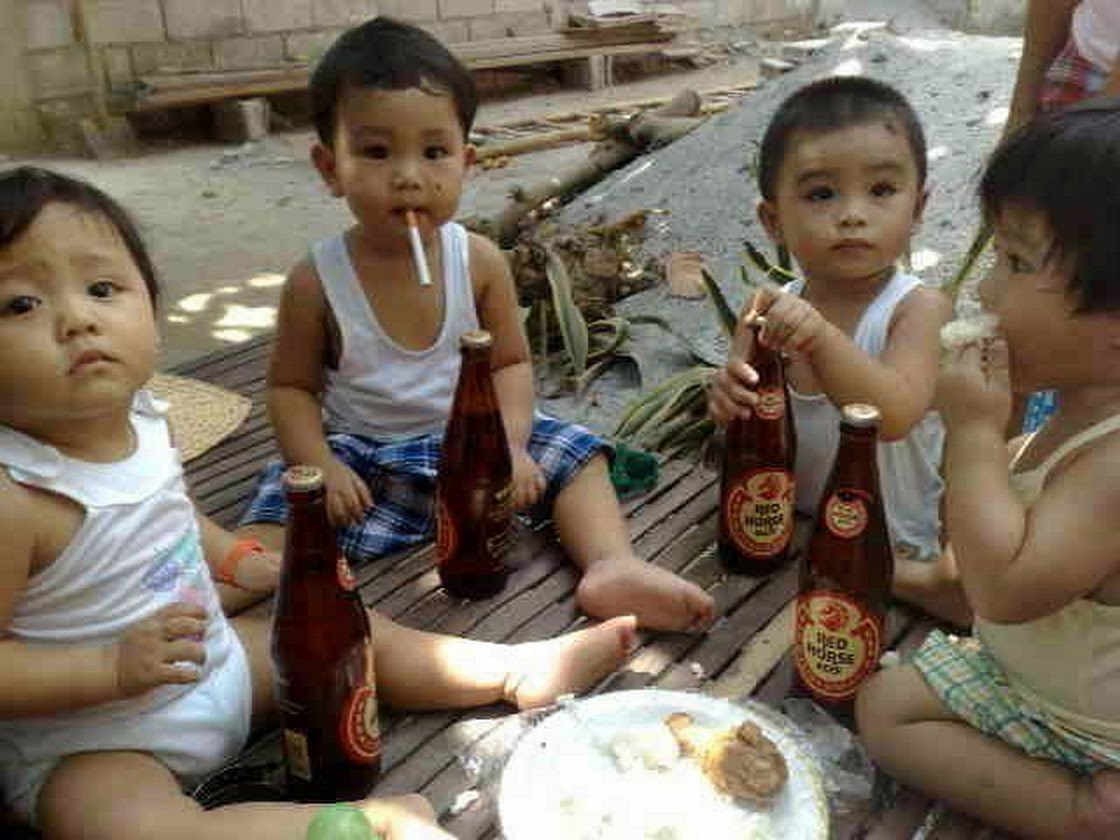 Funny Kids Drinking Picture