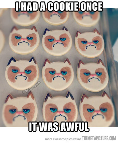 Grumpy Cat Face Funny Cookies