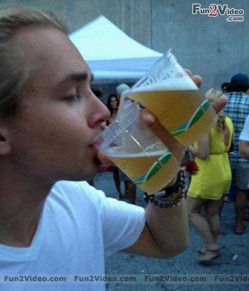 Guy Drinking In Funny Way