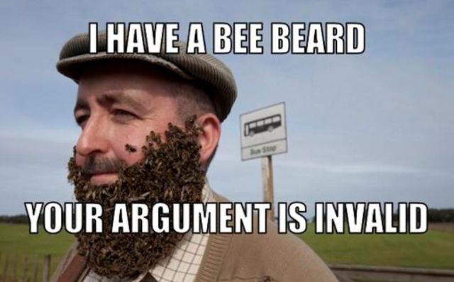I Have A Bee Beard Your Argument Is Invalid Funny Meme Image