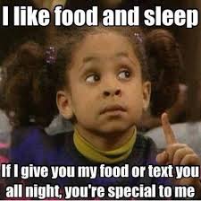 I Like Food And Sleep Funny Meme Picture