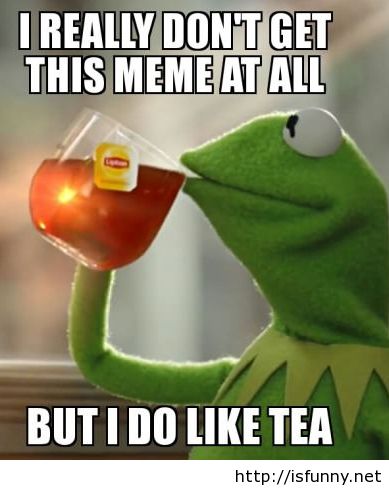 I Really Don't Get This Meme At All But I Do Like Tea Funny Drinking Image