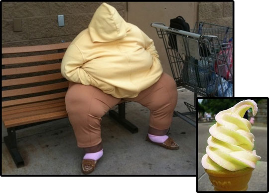 Ice Cream Shape Funny Fat Man Image