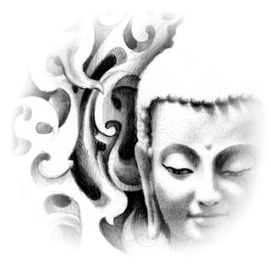 Incredible Buddha head tattoo design 2