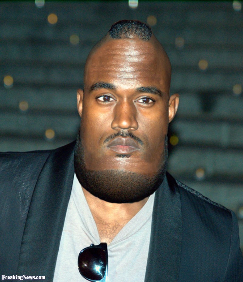 Kanye West With Funny Photoshopped Head Picture