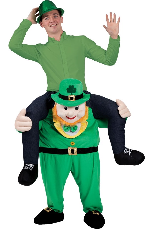 Man On Leprechaun Mascot Funny Costume