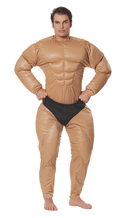 Man With Muscular Costume Funny Picture