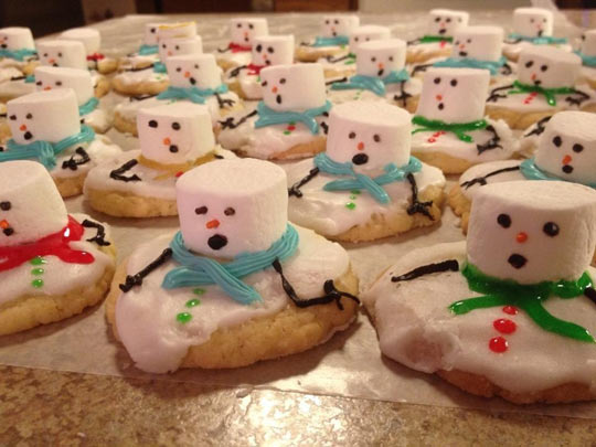 Melting Snowman Cookies Funny Picture
