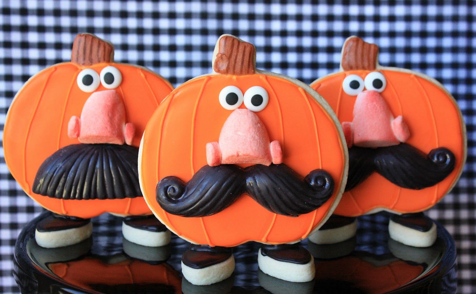 Mustaches Pumpkin Cookies Funny Image