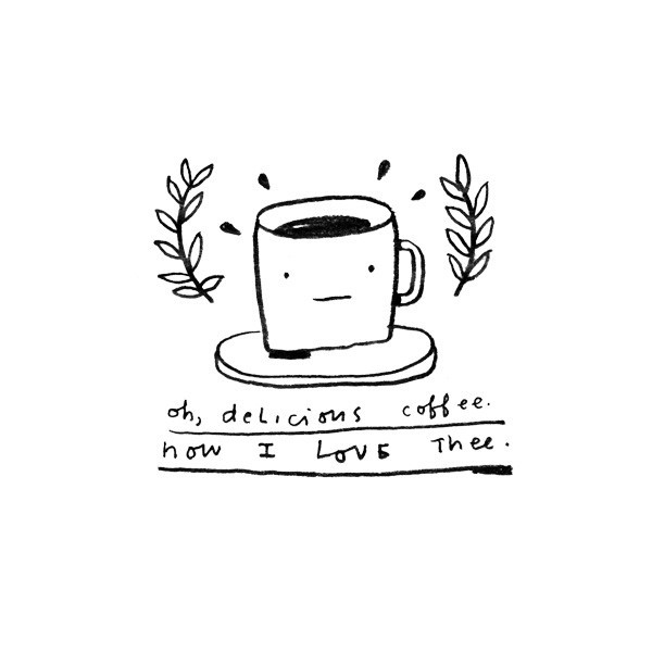 Oh Delicious Coffee - Black Coffee Cup Tattoo Stencil