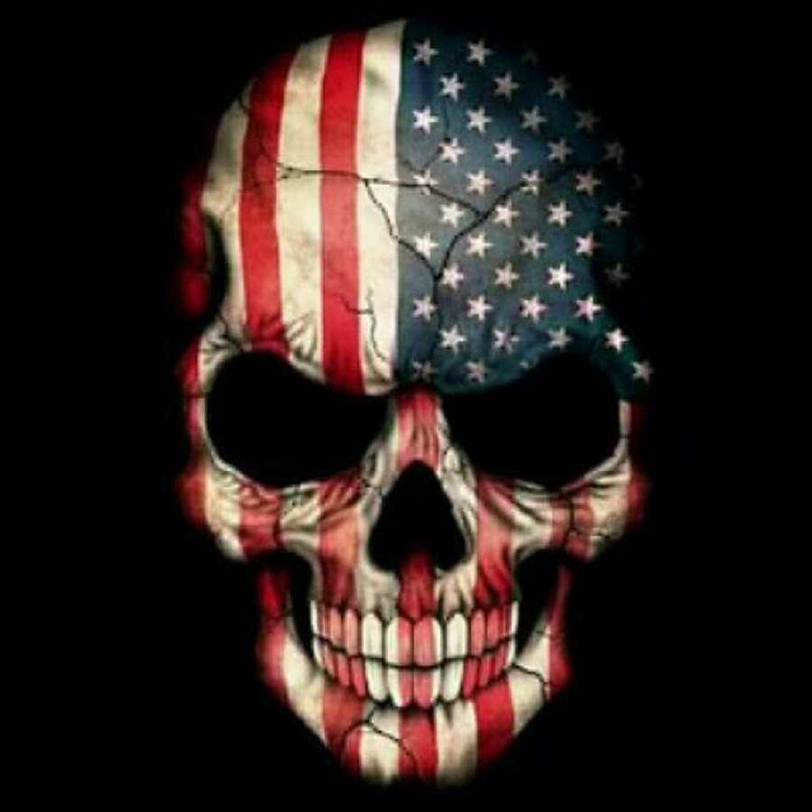 Patriotic USA Flag Skull Tattoo Tattoo Design