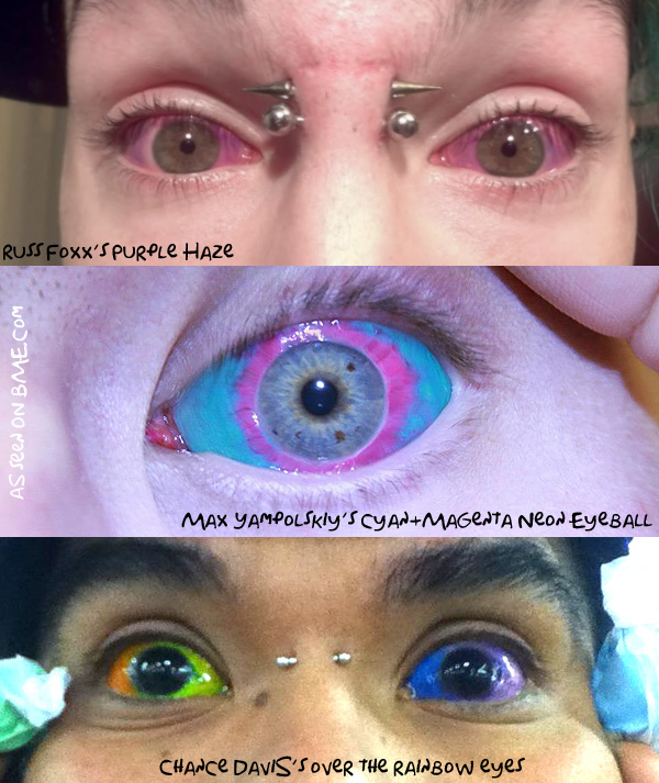 Rainbow Color Eyeballs Tattoo Design