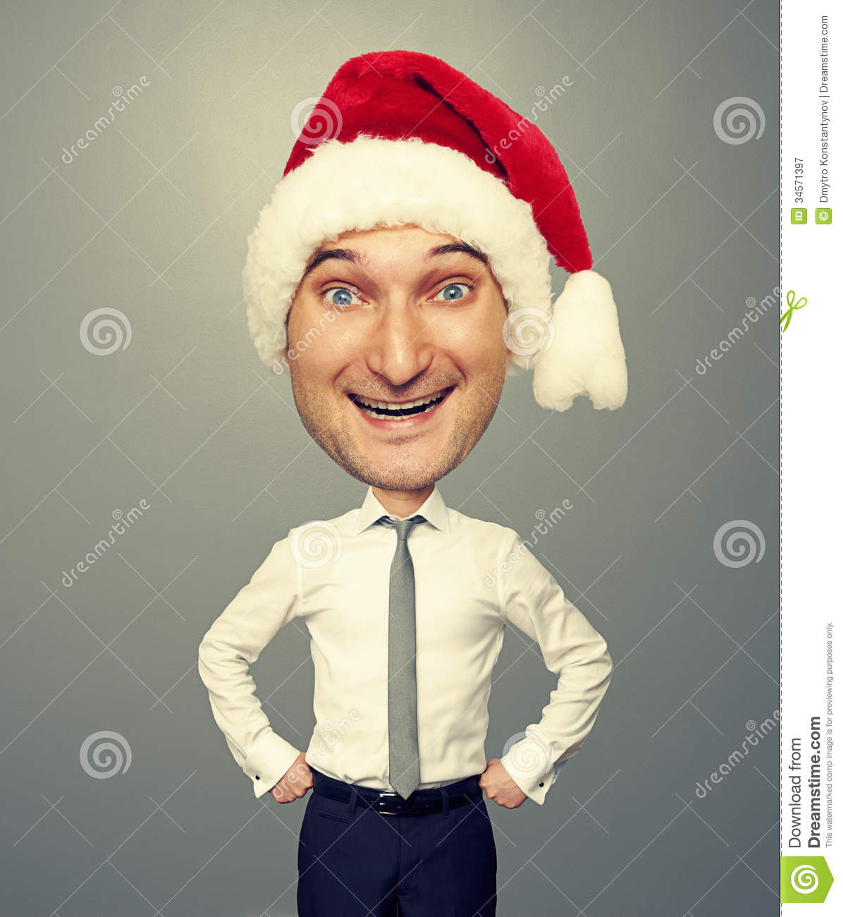Santa Man With Big Head Funny Picture