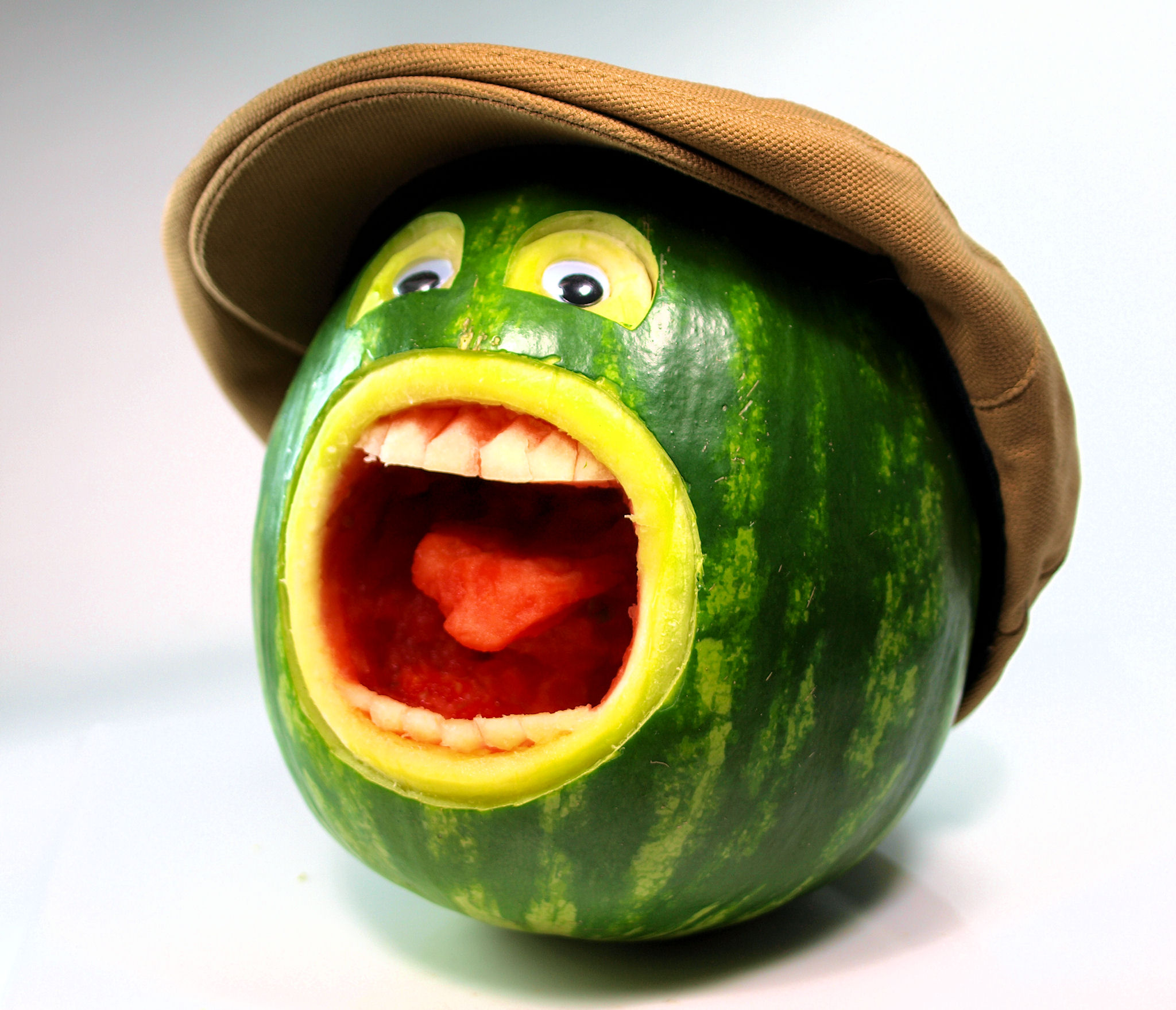 Scaring Face Funny Watermelon Picture