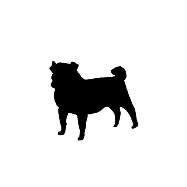 Silhouette Pug Dog Tattoo Design