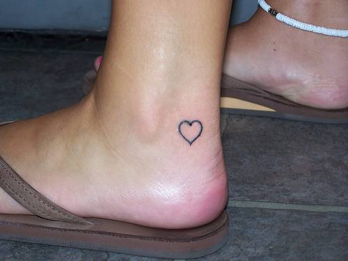 Simple Heart Tattoo On Ankle