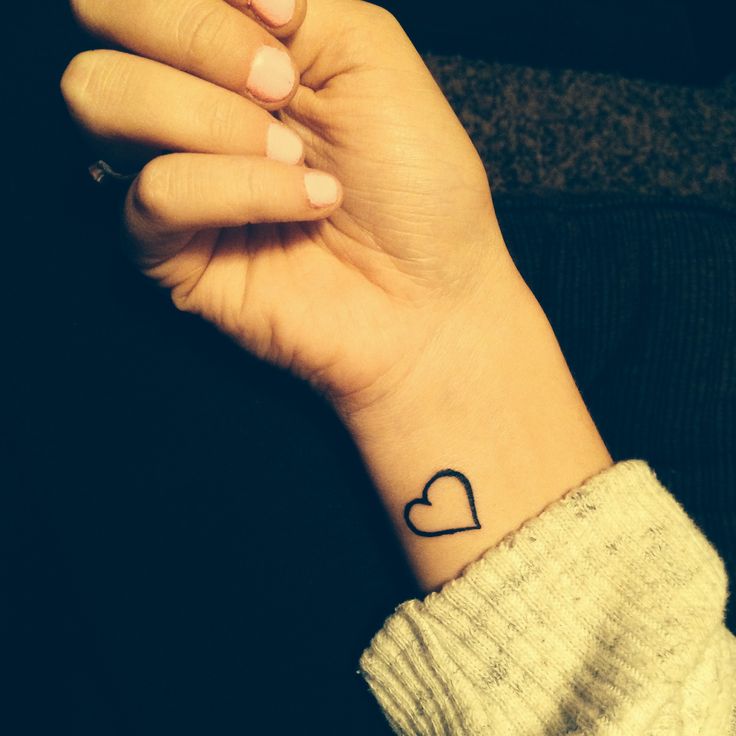 Small Heart Tattoo On Right Wrist