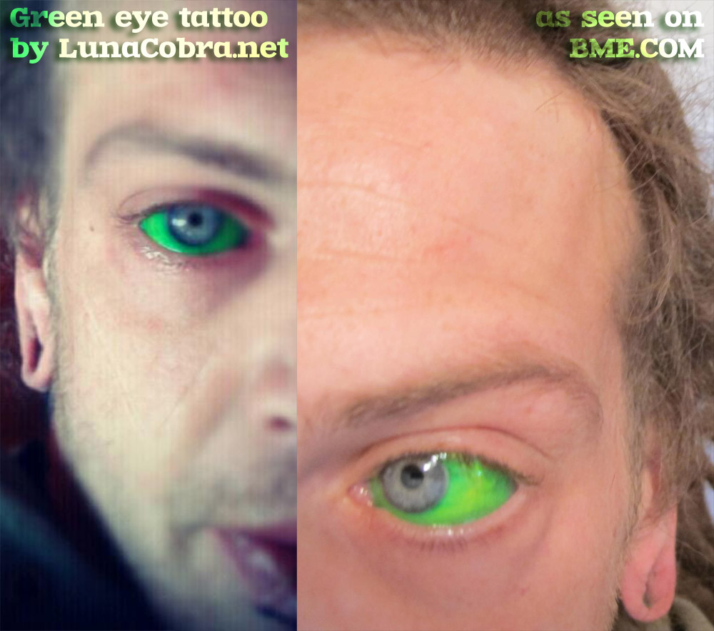 Two Green Eyeball Tattoo Design