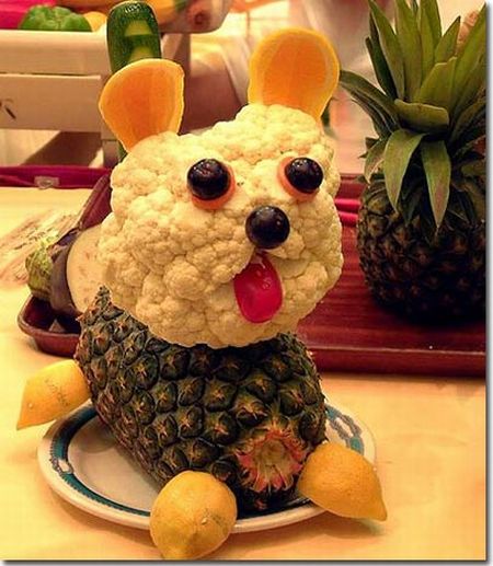 Vegetables And Fruits Teddy Bear Shape Funny Picture